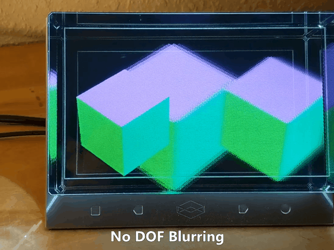 DOF explanation on a Looking Glass holographic display