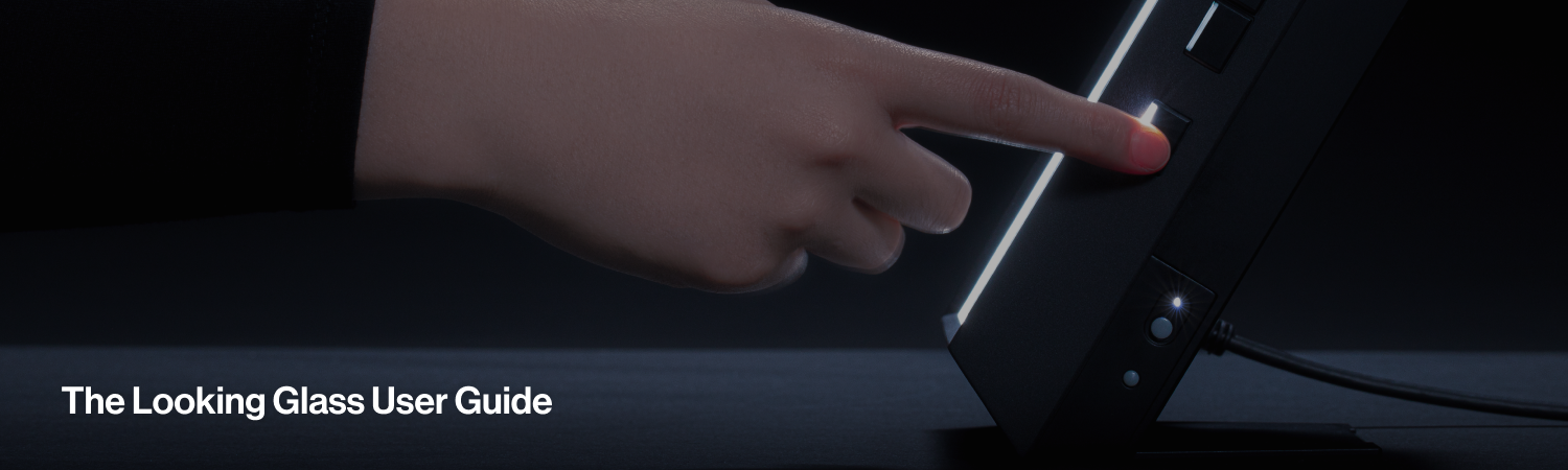 User interacting with the Looking Glass display - The Looking Glass User Guide