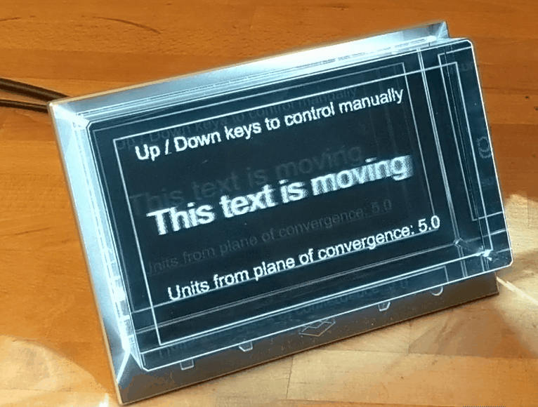Moving text displayed on a Looking Glass holographic display